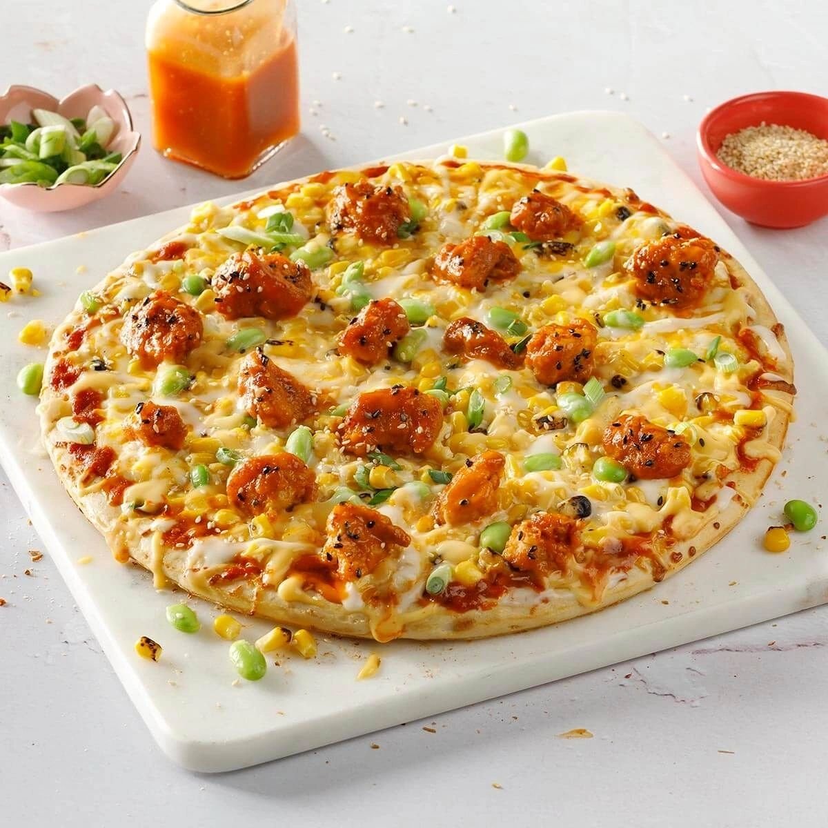 korean cheese corn pizza with spicy korean fri.jpg
